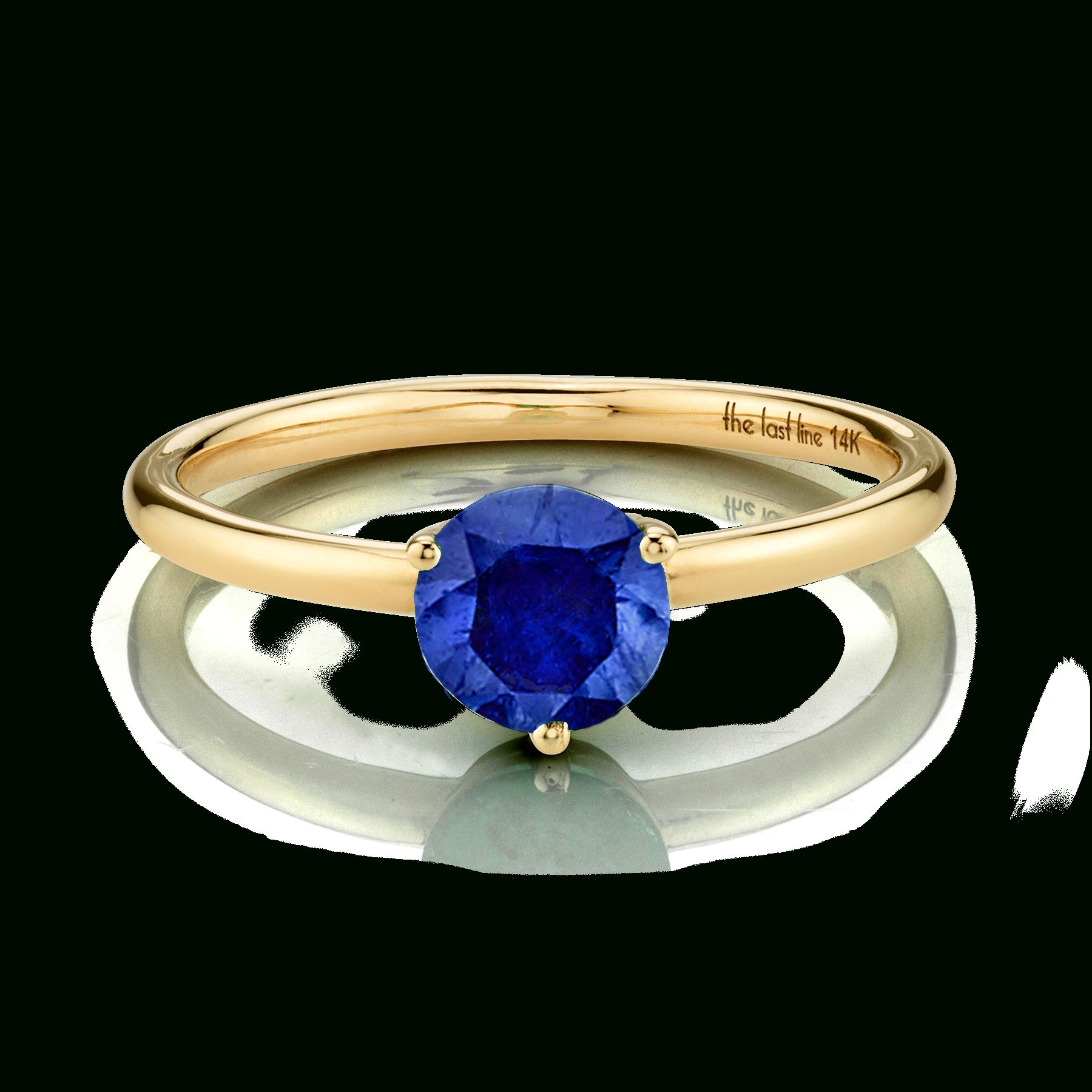 Large Solitaire Blue Sapphire Ring In 2019 | Products | Blue For Most Popular Blue Stripes &amp; Stones Rings (View 20 of 25)