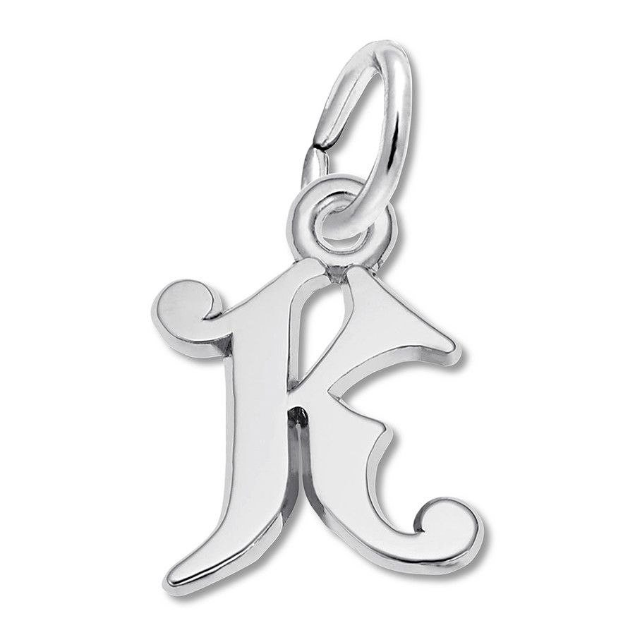 Letter K Charm Sterling Silver Throughout Most Current Letter K Alphabet Locket Element Necklaces (View 10 of 25)