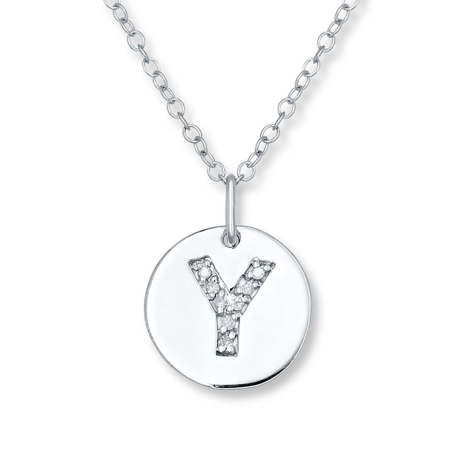 Letter "y" Necklace 1/20 Ct Tw Diamonds Sterling Silver – 505680001 Throughout 2020 Letter Y Alphabet Locket Element Necklaces (View 2 of 25)
