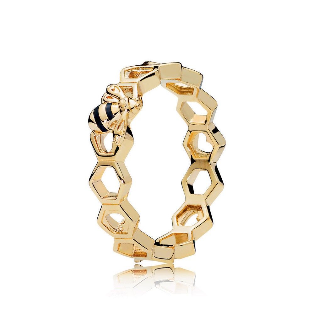 Limited Edition Pandora Honeybee Ring Pandora Shine™ & Black Enamel Within Recent Honeycomb Lace Rings (View 9 of 25)