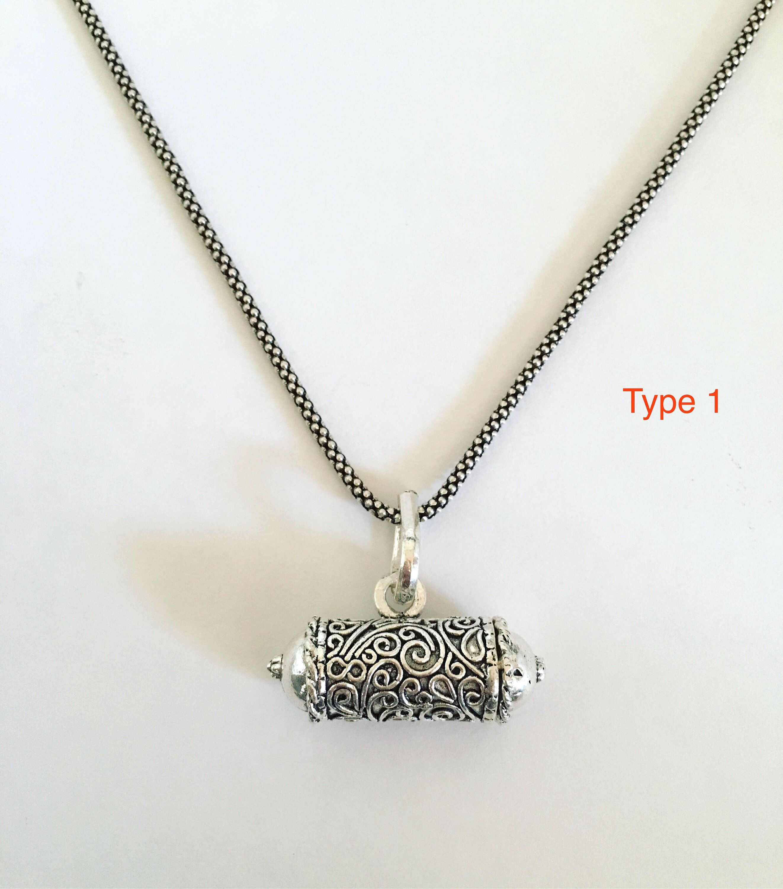 Locket Charm Sterling Silver Prayer Box Pendant Necklace, Antique With Current Shimmering Knot Locket Element Necklaces (View 2 of 25)
