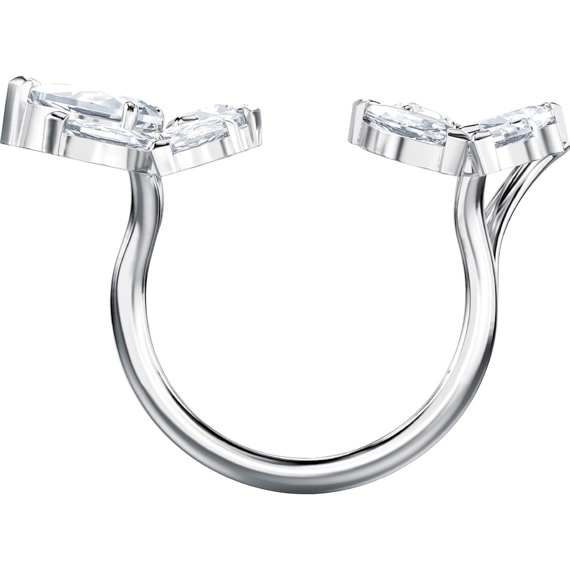 Louison Open Ring, White, Rhodium Plated With Regard To Best And Newest Sparkling Butterfly Open Rings (View 21 of 25)