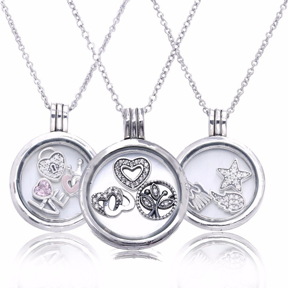 Love Family Angle Floating Locket Medium Crystal Glass Necklace With 2020 Twinkling Christmas Tree Locket Element Necklaces (View 4 of 25)