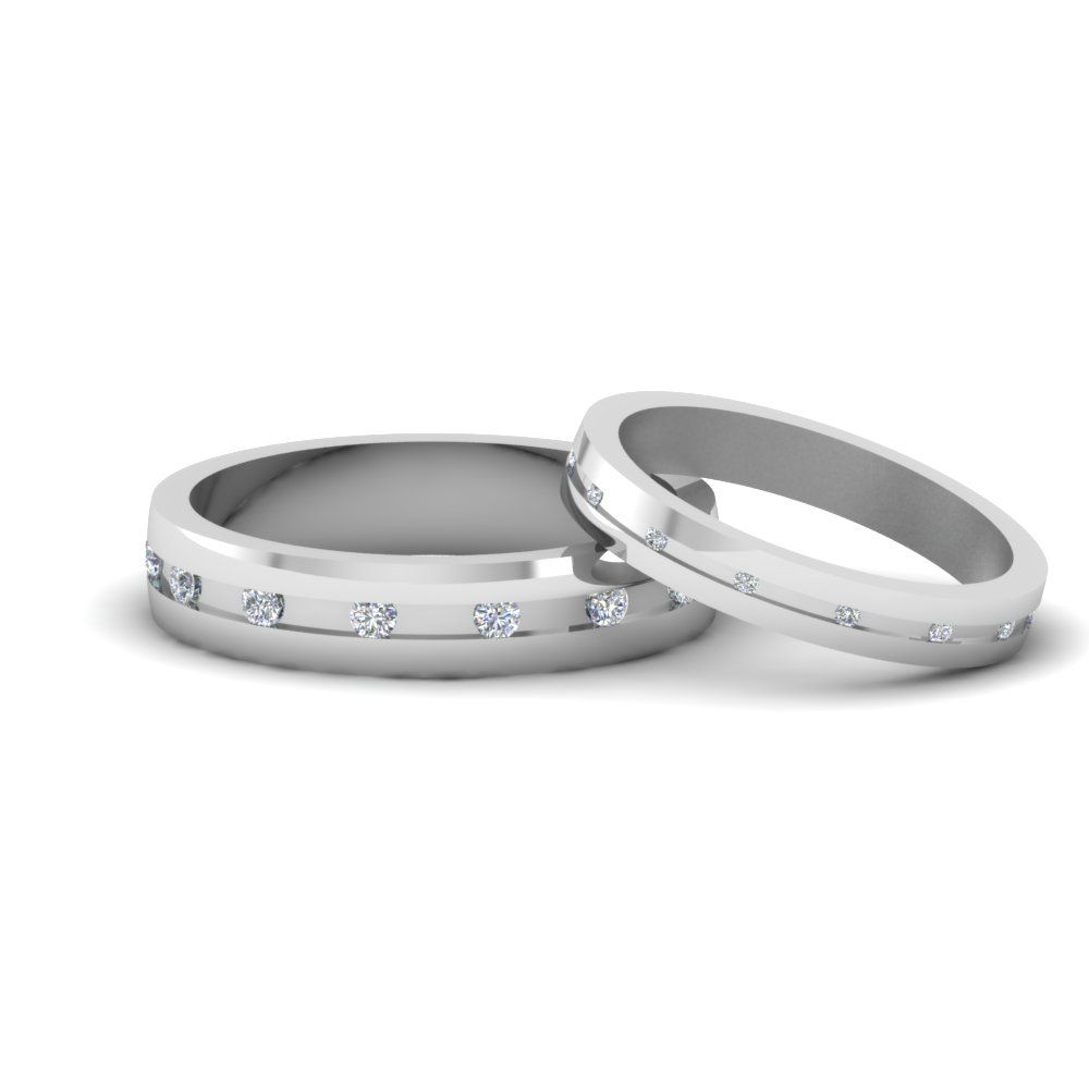Matching Wedding Bands For Him And Her | Fascinating Diamonds For 2019 Diamond Frame Five Stone Anniversary Bands In White Gold (View 23 of 25)