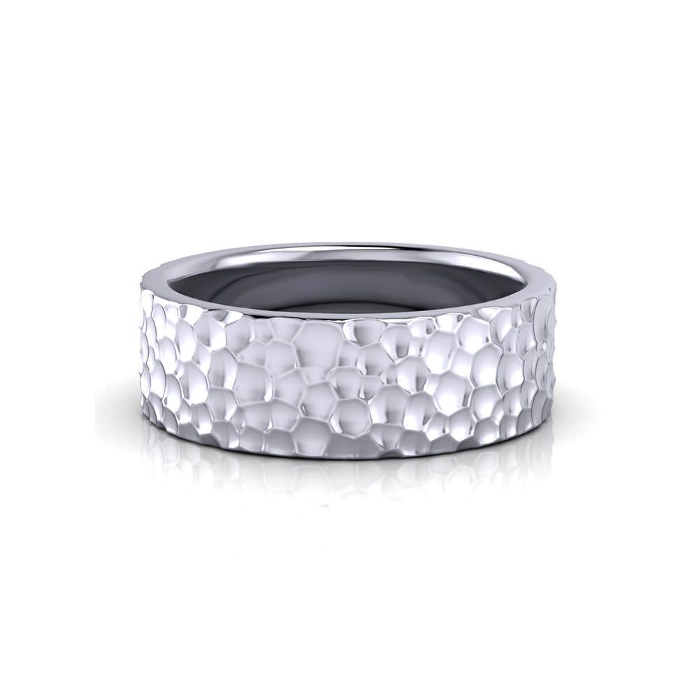 Men’s Hammered Wedding Band Intended For Current Diamond Slant Anniversary Bands In Gold (View 24 of 25)