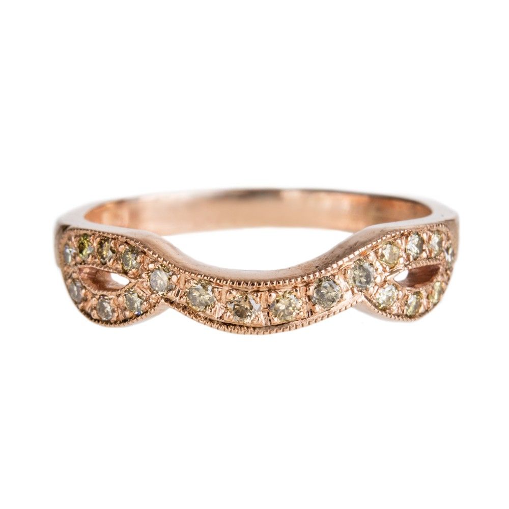 Mia Chicco: Champagne Diamond &18ct White Gold Rustic Half Pertaining To 2019 Champagne Diamond Anniversary Bands In Rose Gold (View 9 of 25)
