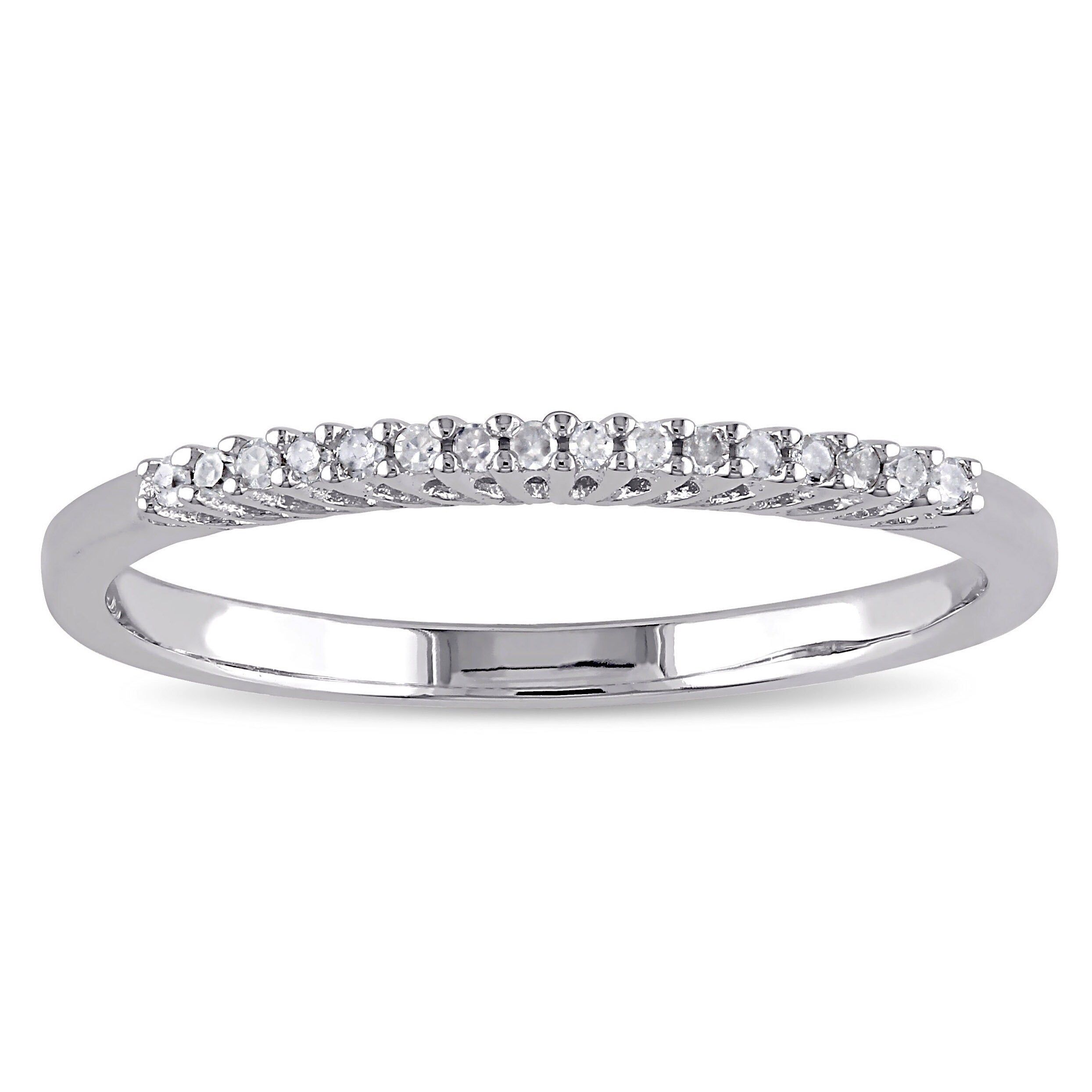 Miadora Sterling Silver Diamond Accent Wedding Band – White With Most Current Diamond Accent Anniversary Bands In Sterling Silver (View 1 of 25)