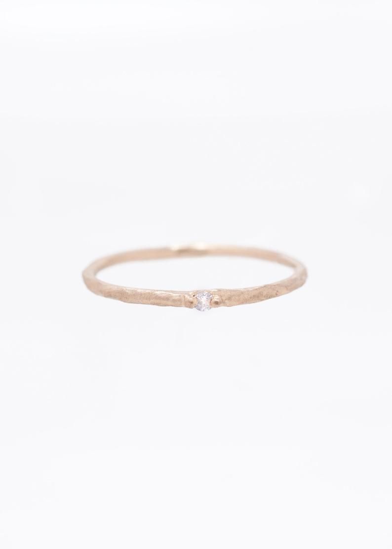 Minimalist Diamond Ring | Alternative Wedding Band | Alternative Engagement  Ring | Thin Gold Ring | Tiny Diamond Ring Throughout Most Popular Elegant Sparkle Rings (View 17 of 25)