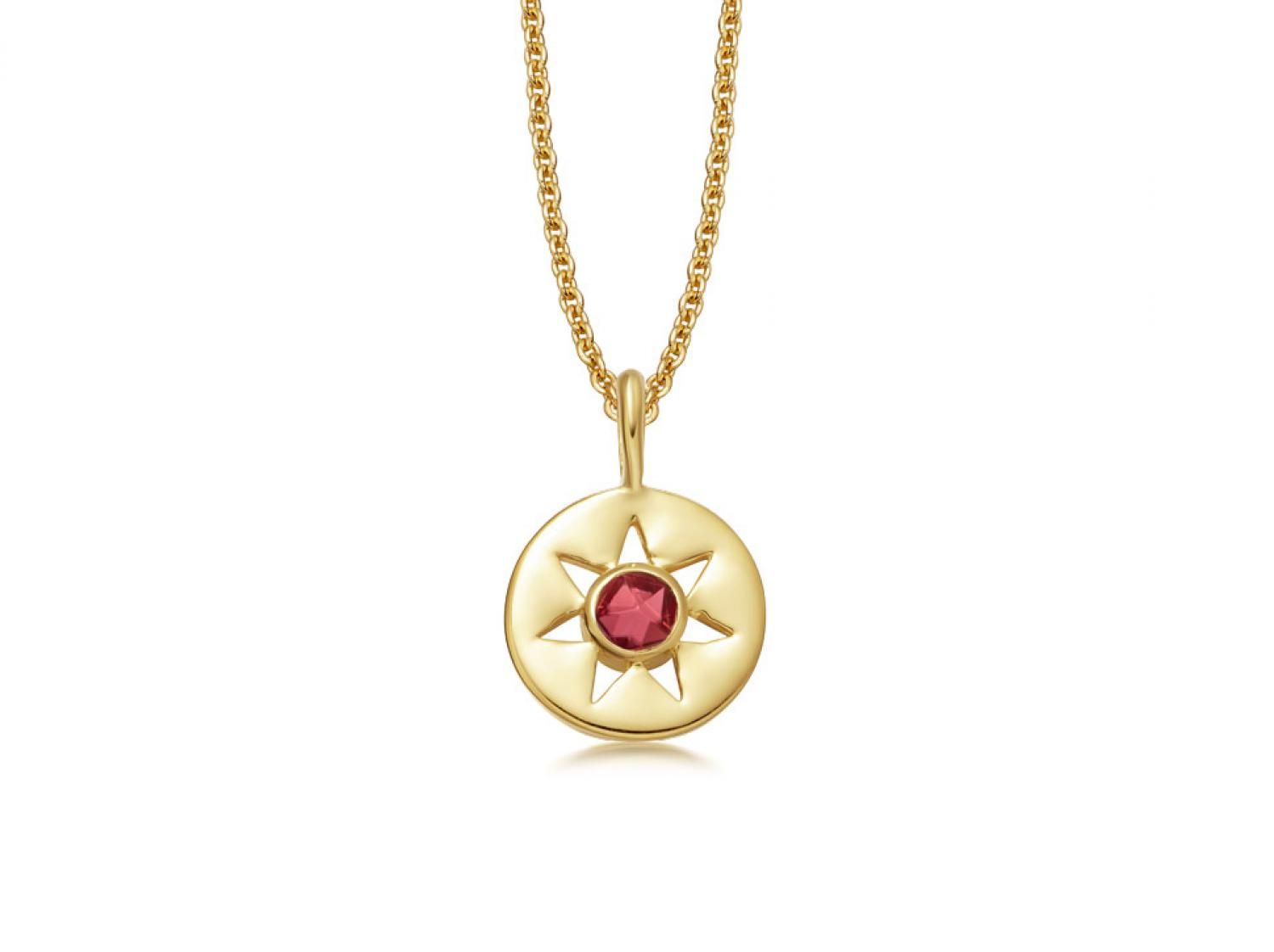 Missoma Garnet January Birthstone Necklace – Lyst With Best And Newest Garnet January Droplet Pendant Necklaces (View 12 of 25)