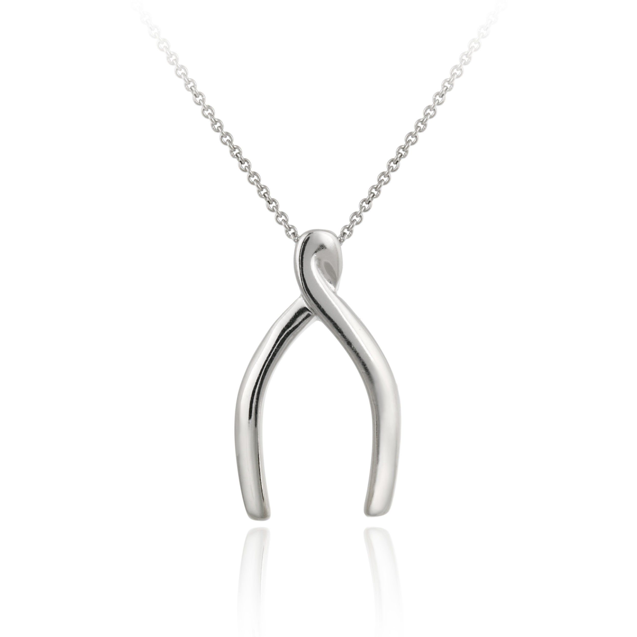 Mondevio Sterling Silver Polished Wishbone Necklace Pertaining To Most Recent Polished Wishbone Necklaces (View 8 of 25)