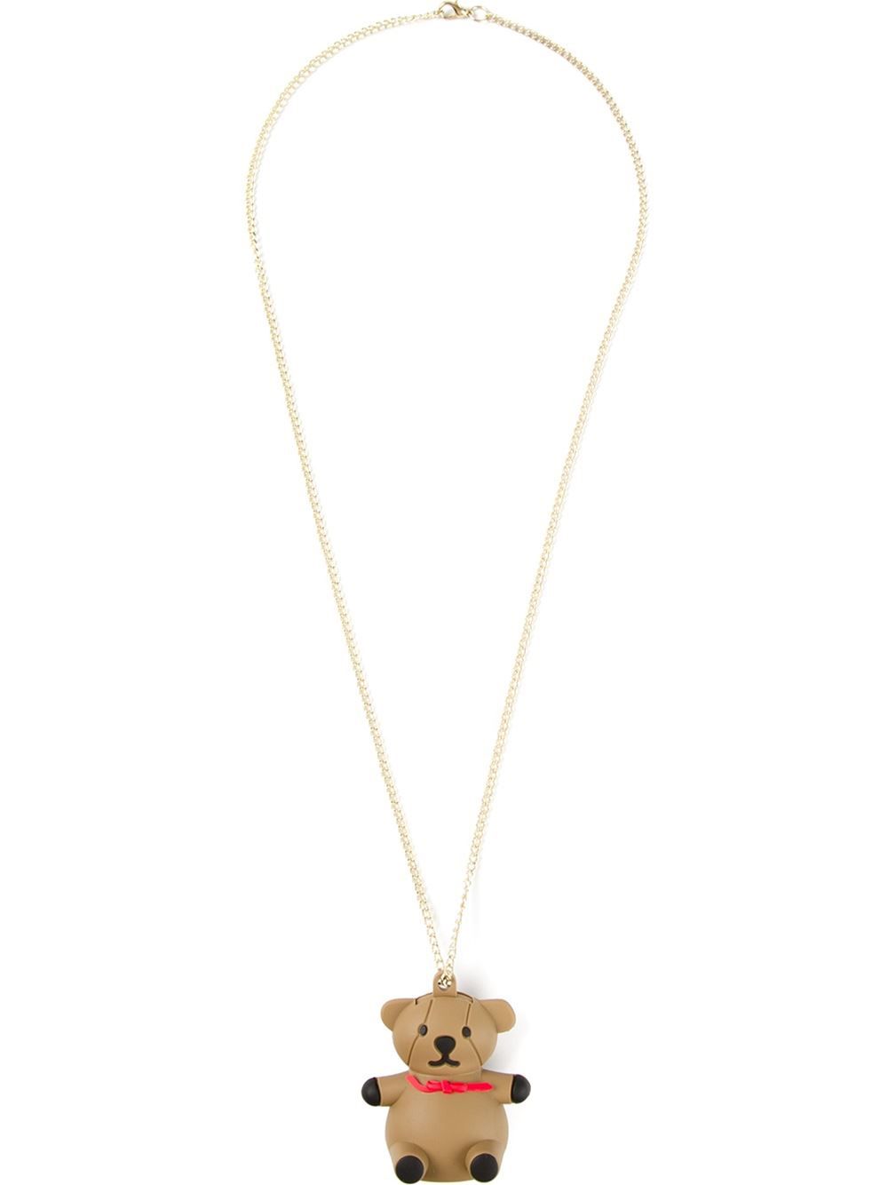 Moschino Bear Pendant Necklace In Metallic – Lyst In 2020 Theodore Bear Pendant Necklaces (View 13 of 25)