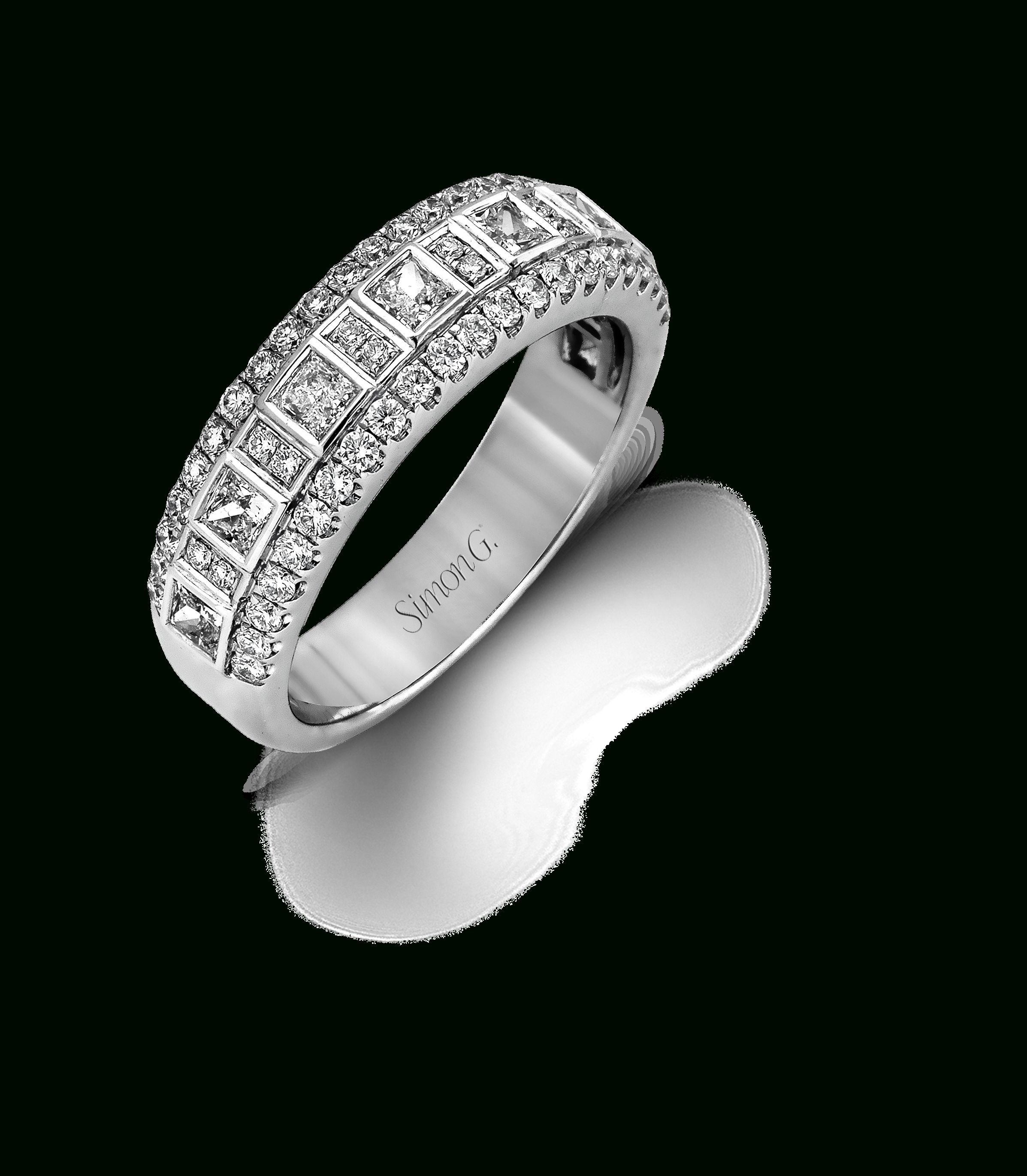 Mr1594 Anniversary Band | Riveting Rings | Vintage Diamond Pertaining To Most Recent Princess Cut And Round Diamond Anniversary Bands In White Gold (View 3 of 25)