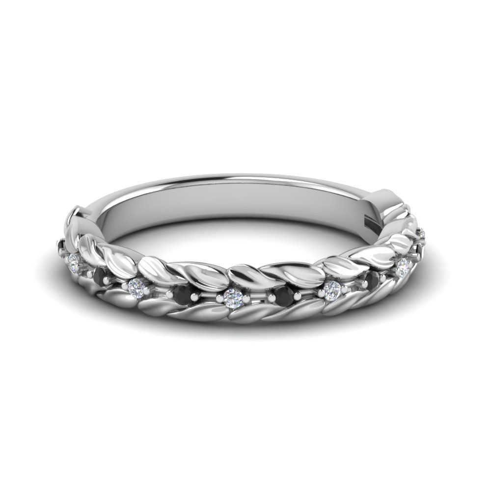 Nature Inspired Wedding Band Within Most Recently Released Diamond Accent Milgrain Twist Anniversary Bands In White Gold (View 14 of 25)