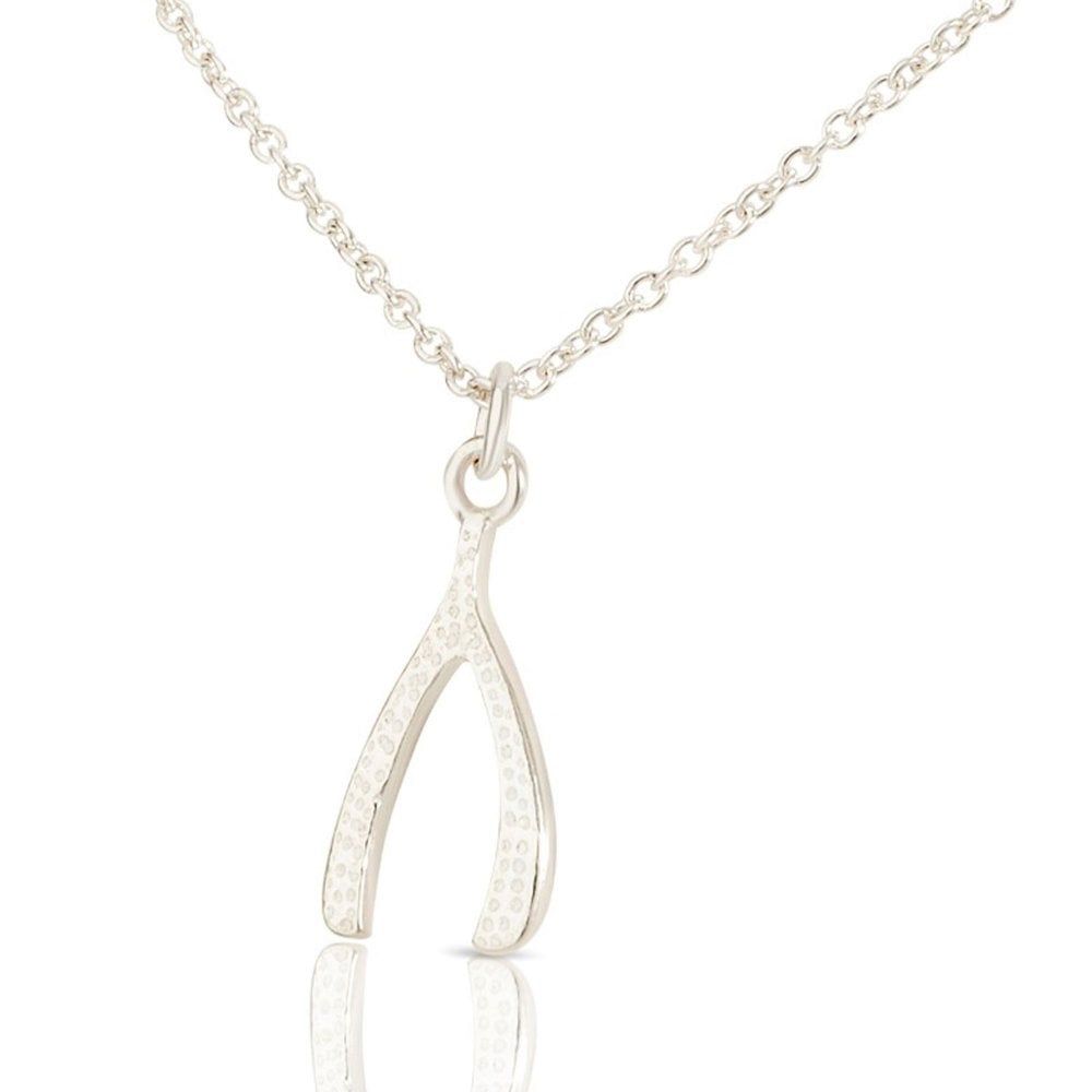 New Sterling Silver Polished Wishbone Pendant & 17" Necklace Throughout Most Current Polished Wishbone Necklaces (View 1 of 25)