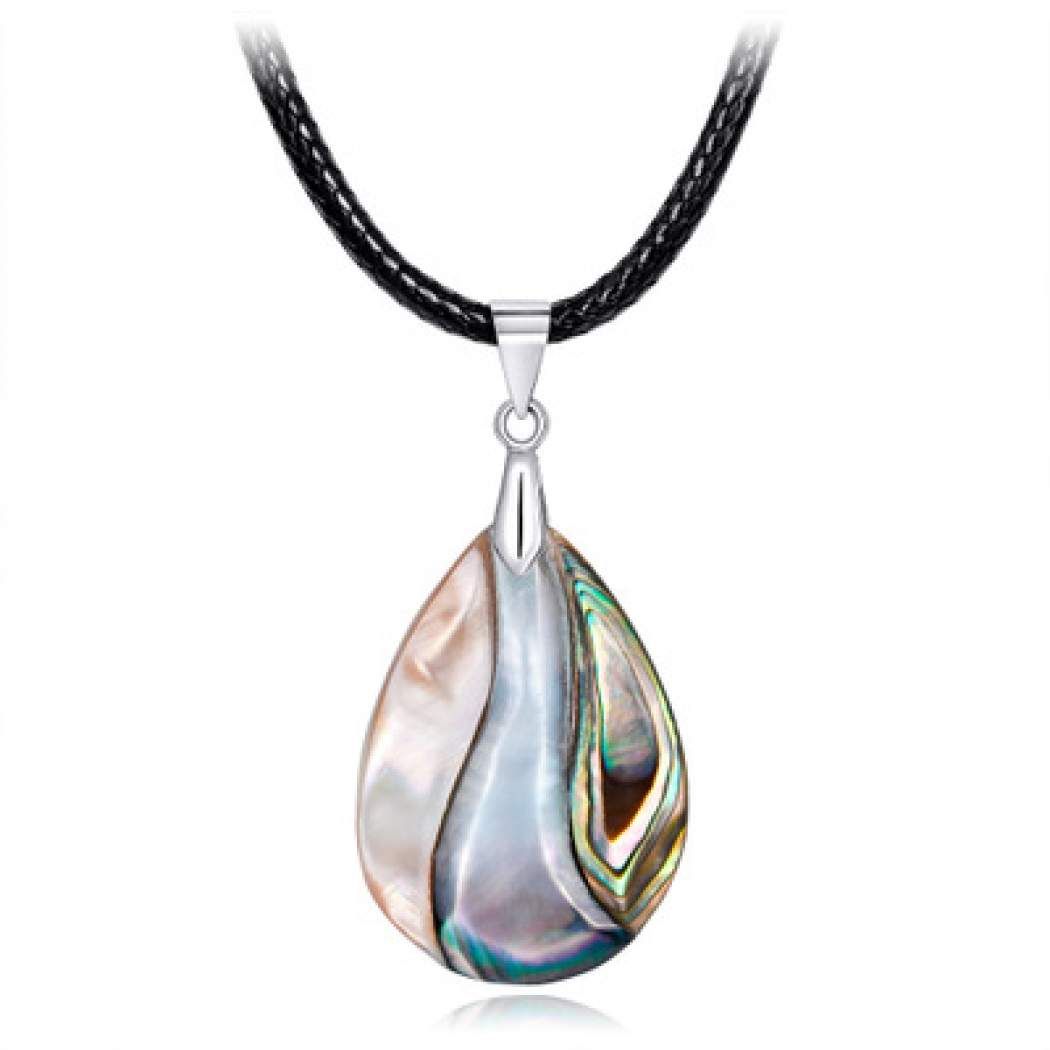 New Zealand Abalone Shell Alloy Teardrop Pendant Bead Natural Gem Water  Drop Necklace Women Men Reiki Jewelry Pertaining To Newest August Droplet Pendant Necklaces (View 16 of 25)