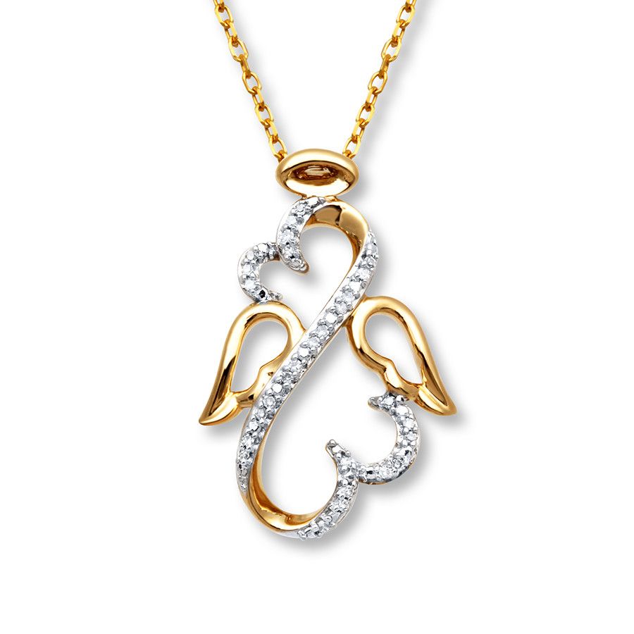 Open Hearts Necklace Diamond Accents 10k Yellow Gold – 211328606 – Jared Regarding Best And Newest Sparkling Open Heart Necklaces (View 6 of 25)