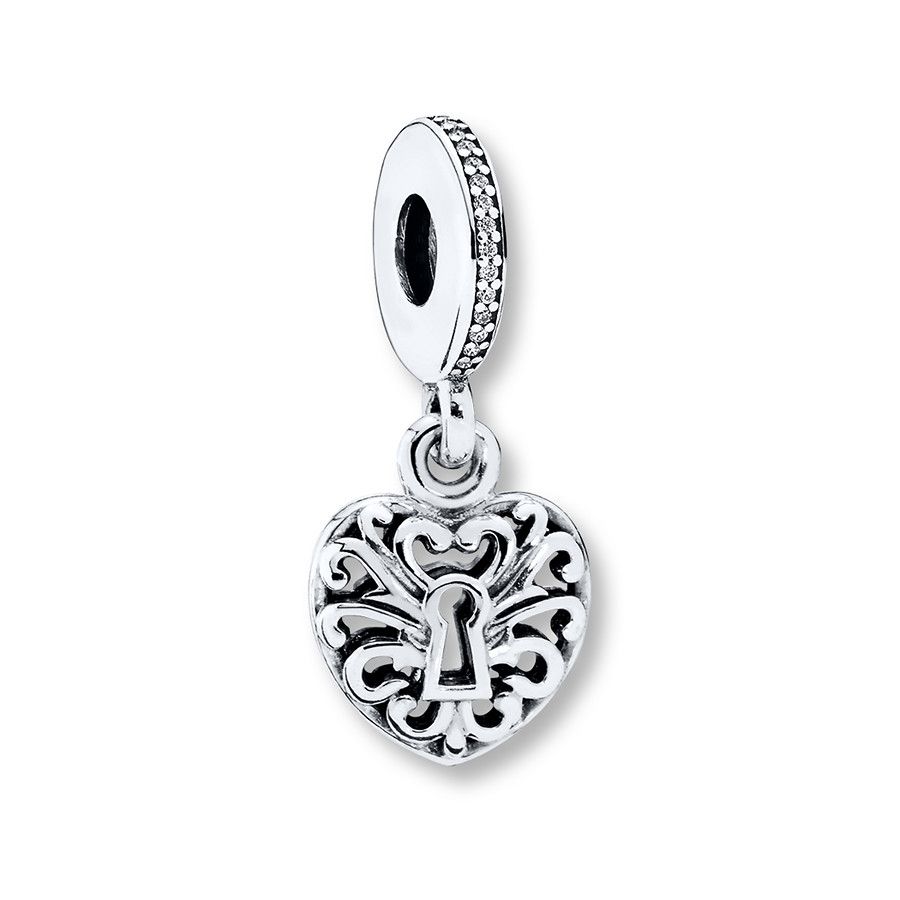 Pandora Dangle Charm Intricate Heart Lock Sterling Silver Inside Most Current Heart Shaped Padlock Rings (View 12 of 25)