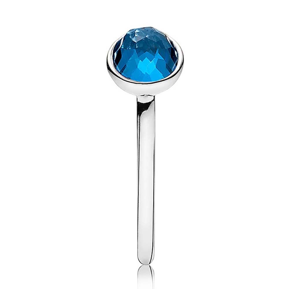Pandora December Birthstone Droplet Ring 191012nlb For Most Recently Released London Blue Crystal December Droplet Pendant Necklaces (View 13 of 25)