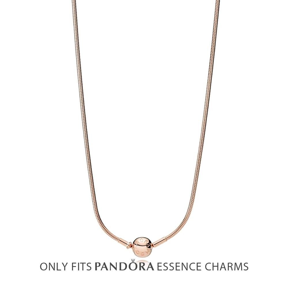 Pandora Essence Rose Necklace 387277 For Most Up To Date Pandora Moments Snake Chain Necklaces (View 7 of 25)