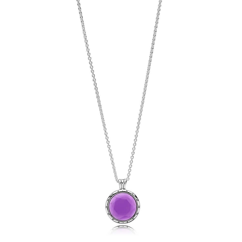 Pandora Faceted Floating Locket Necklace 397710sam – Panmemories Within Most Recent Faceted Locket Dangle Charm, Synthetic Amethyst Necklaces (View 5 of 25)