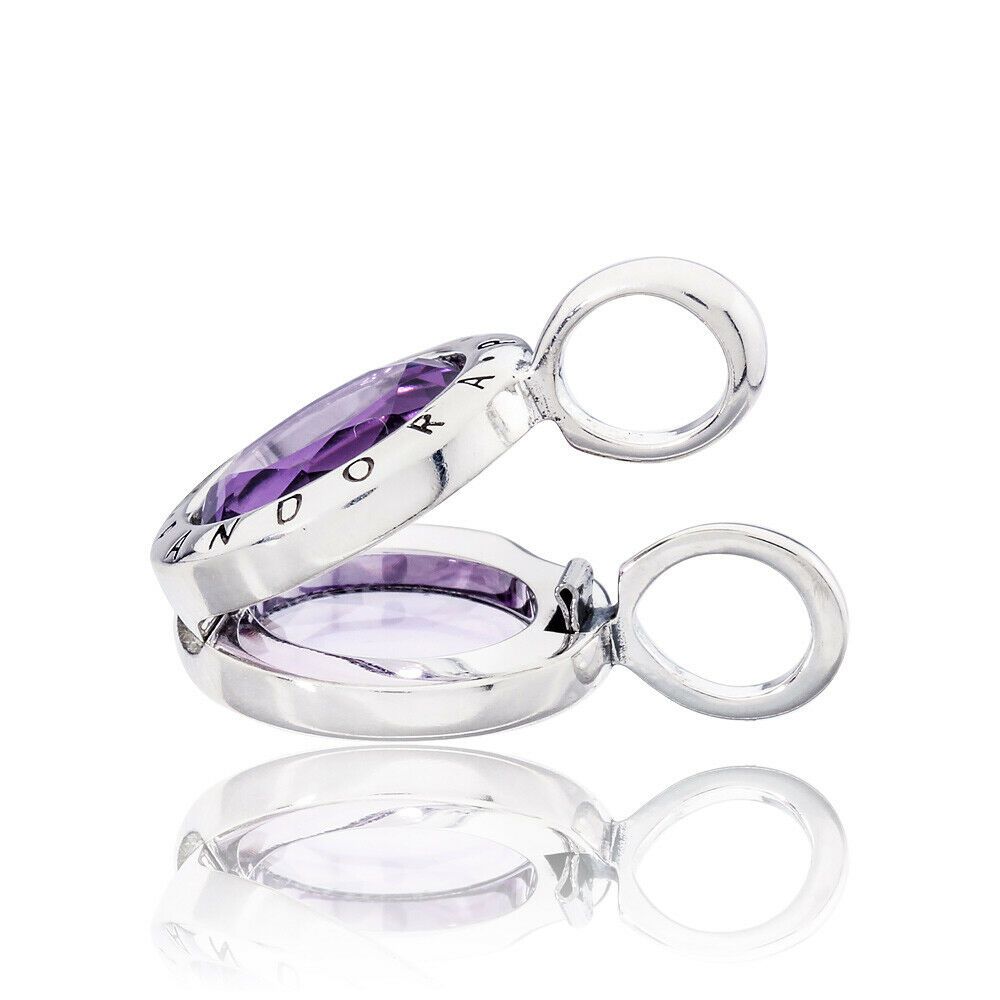 Pandora Faceted Floating Locket Synthetic Amethyst 925 Silver Charm –  797662sam For Sale Online | Ebay Inside Latest Faceted Locket Dangle Charm, Synthetic Amethyst Necklaces (View 15 of 25)