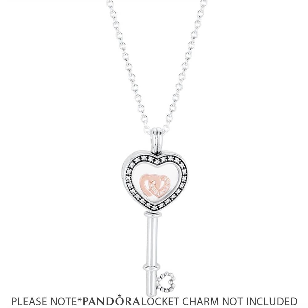 Pandora Floating Locket Heart Key Necklace 396581cz 80 In 2019 Pandora Lockets Logo Necklaces (View 21 of 25)