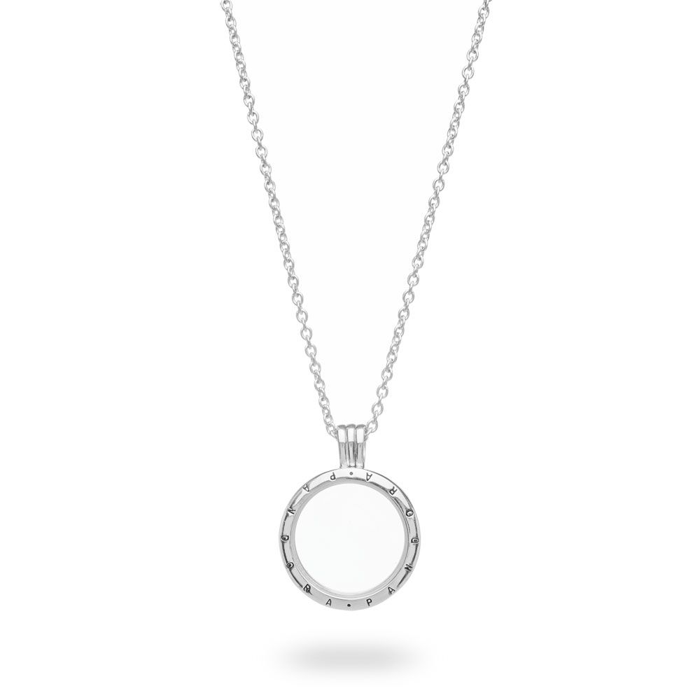 Pandora Floating Locket Pendant With Sapphire Crystal Glass Regarding Newest Pandora Lockets Logo Necklaces (View 13 of 25)