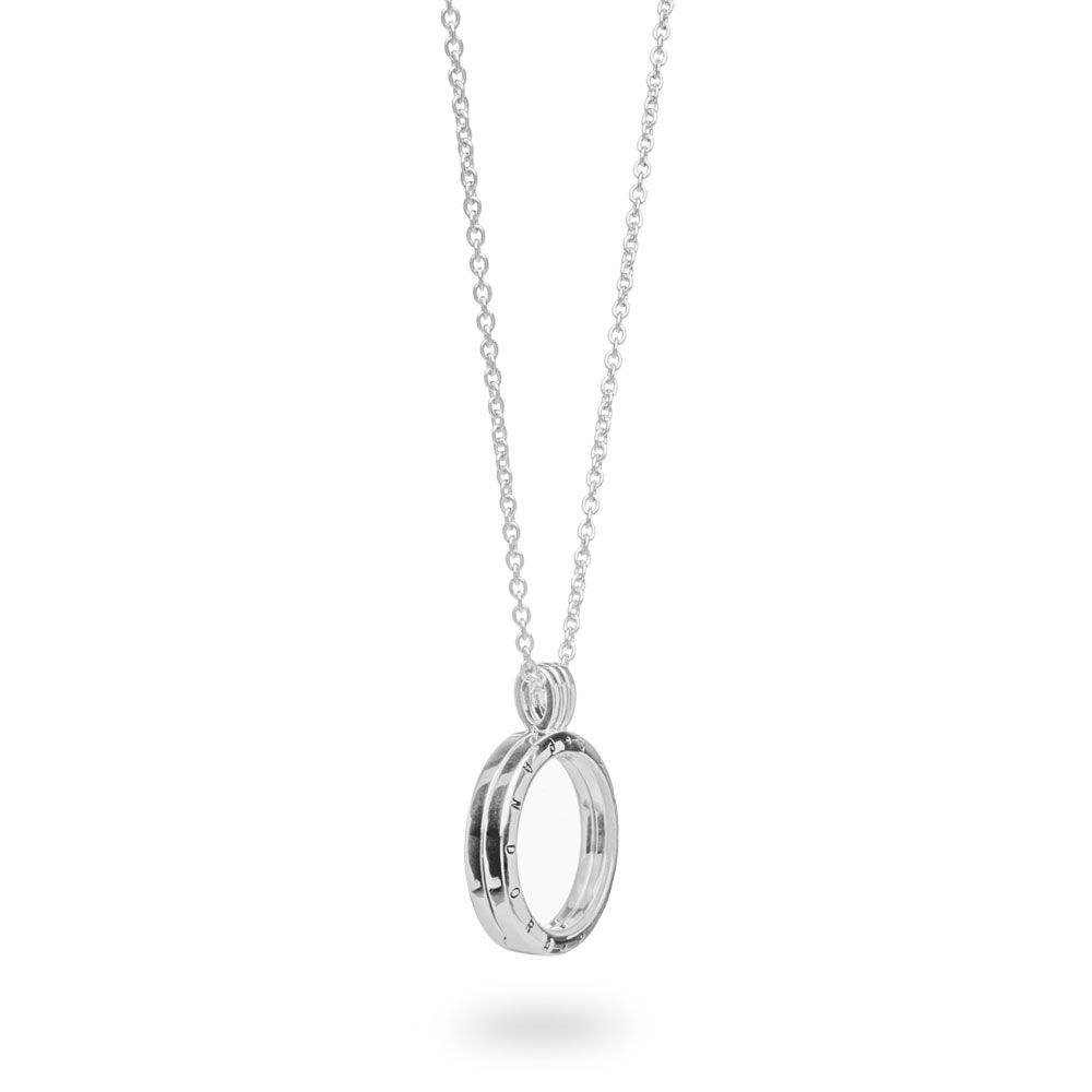 Pandora Floating Lockets Logo Necklace Silver, Glass Pertaining To Most Current Pandora Logo Pavé Heart Locket Element Necklaces (View 8 of 25)