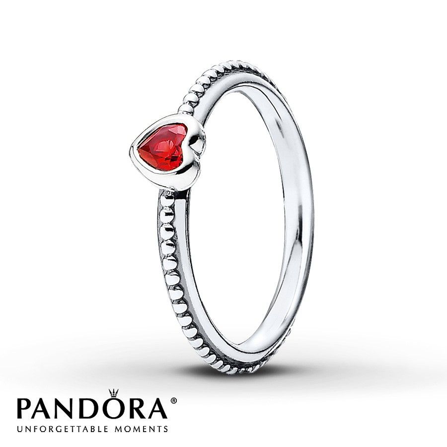 Pandora Heart Ring Garnet Sterling Silver Inside Current Pandora Logo &amp; Hearts Rings (Photo 25 of 25)