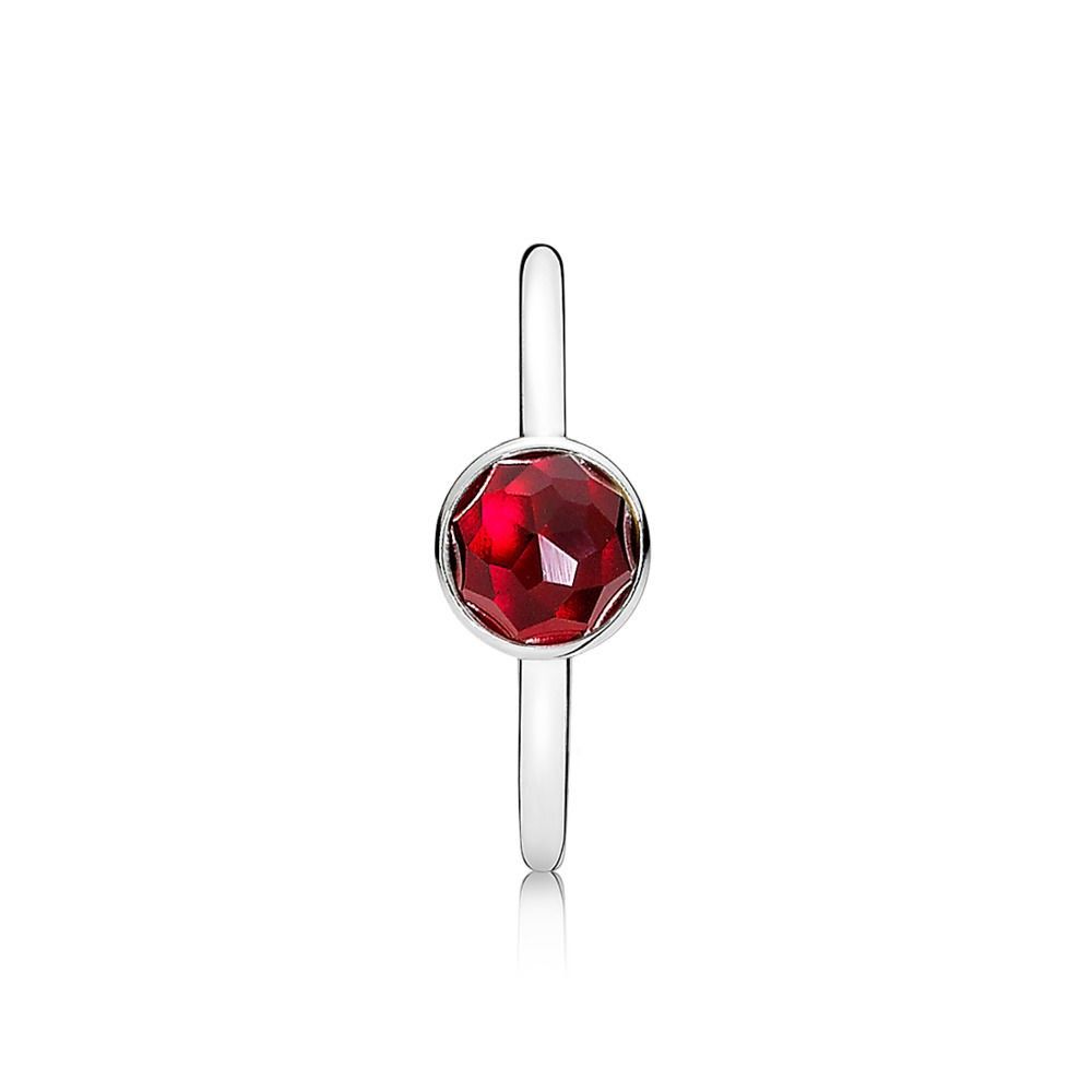 Pandora July Droplet Birthstone Ring Sterling Silver With Red Within 2020 July Droplet Pendant, Synthetic Ruby Necklaces (View 3 of 25)