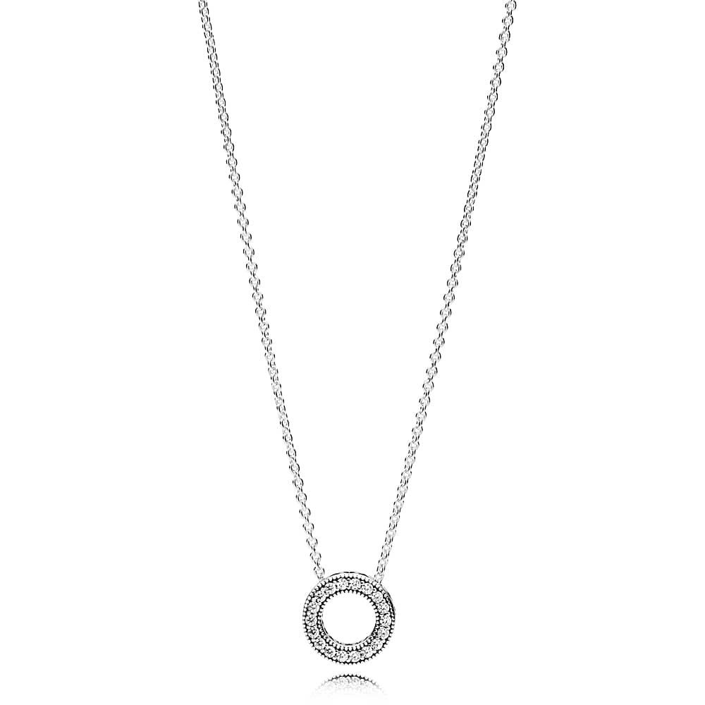 Pandora Logo Reversible Hoop Necklace 397436cz Pertaining To Most Popular Pandora Lockets Logo Necklaces (View 6 of 25)