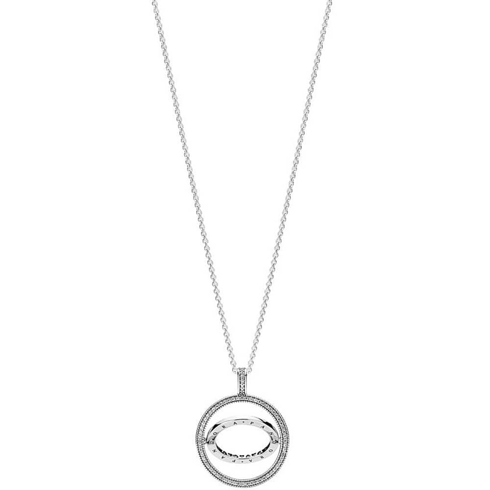Pandora Logo Spinning Pendant Necklace 397410cz Pertaining To Current Pandora Logo Pendant Necklaces (View 7 of 25)