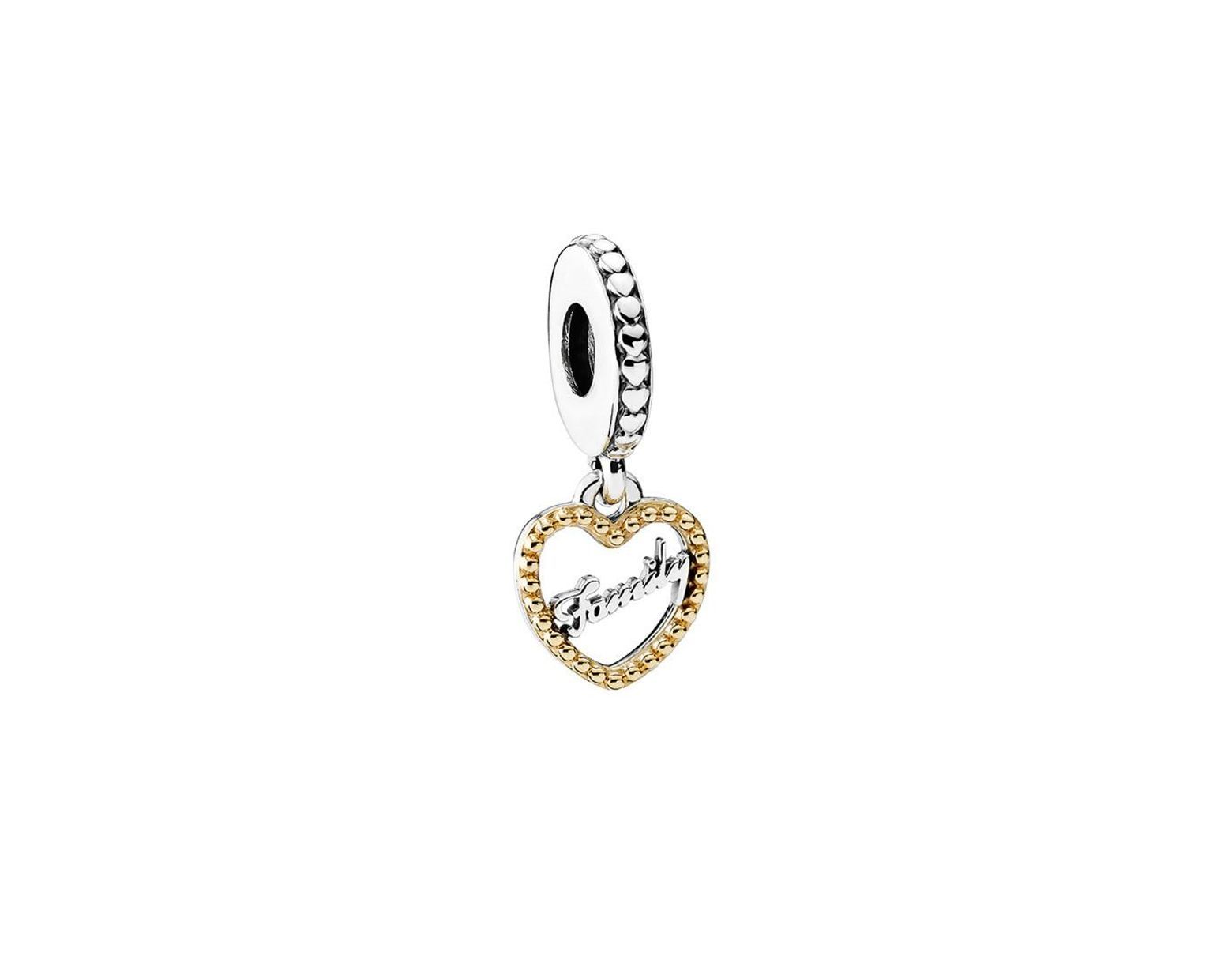 Pandora Loving Family Pendant Charm In Metallic – Save 61% – Lyst With Newest Family Script Locket Element Necklaces (View 1 of 25)