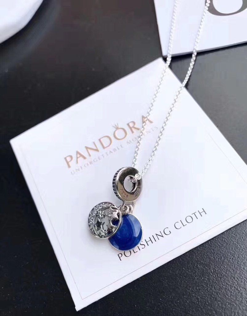 Pandora Necklace Blue Moon Star Pendant | Necklaces | Pandora In Latest Polished Moon &amp; Star Pendant Necklaces (View 10 of 25)