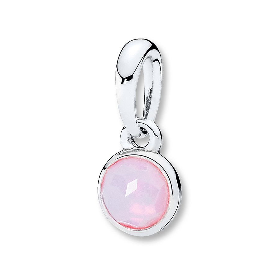 Pandora Necklace Charm October Droplet Sterling Silver With Regard To Newest Opalescent Pink Crystal October Droplet Pendant Necklaces (View 8 of 25)