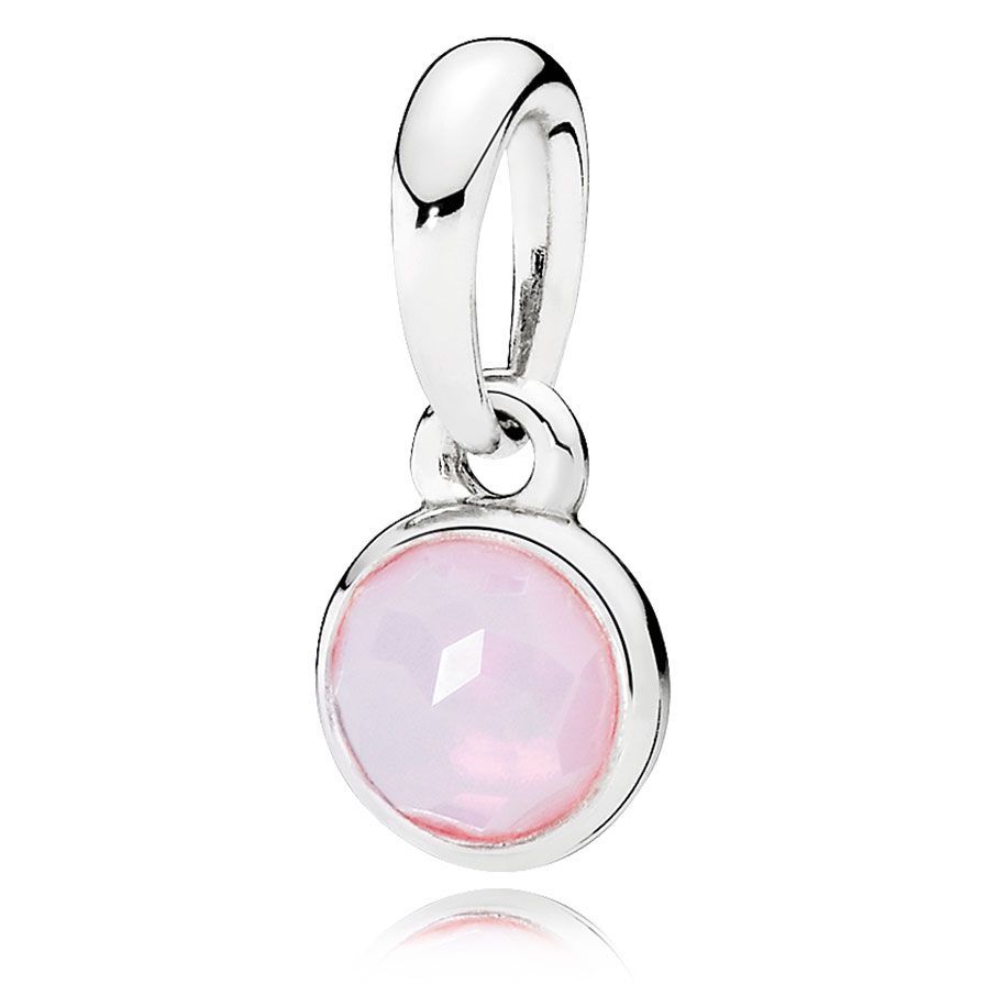 Pandora October Droplet Pendant, Opalescent Pink Crystal | Jewelry Pertaining To 2019 August Droplet Pendant Necklaces (View 15 of 25)