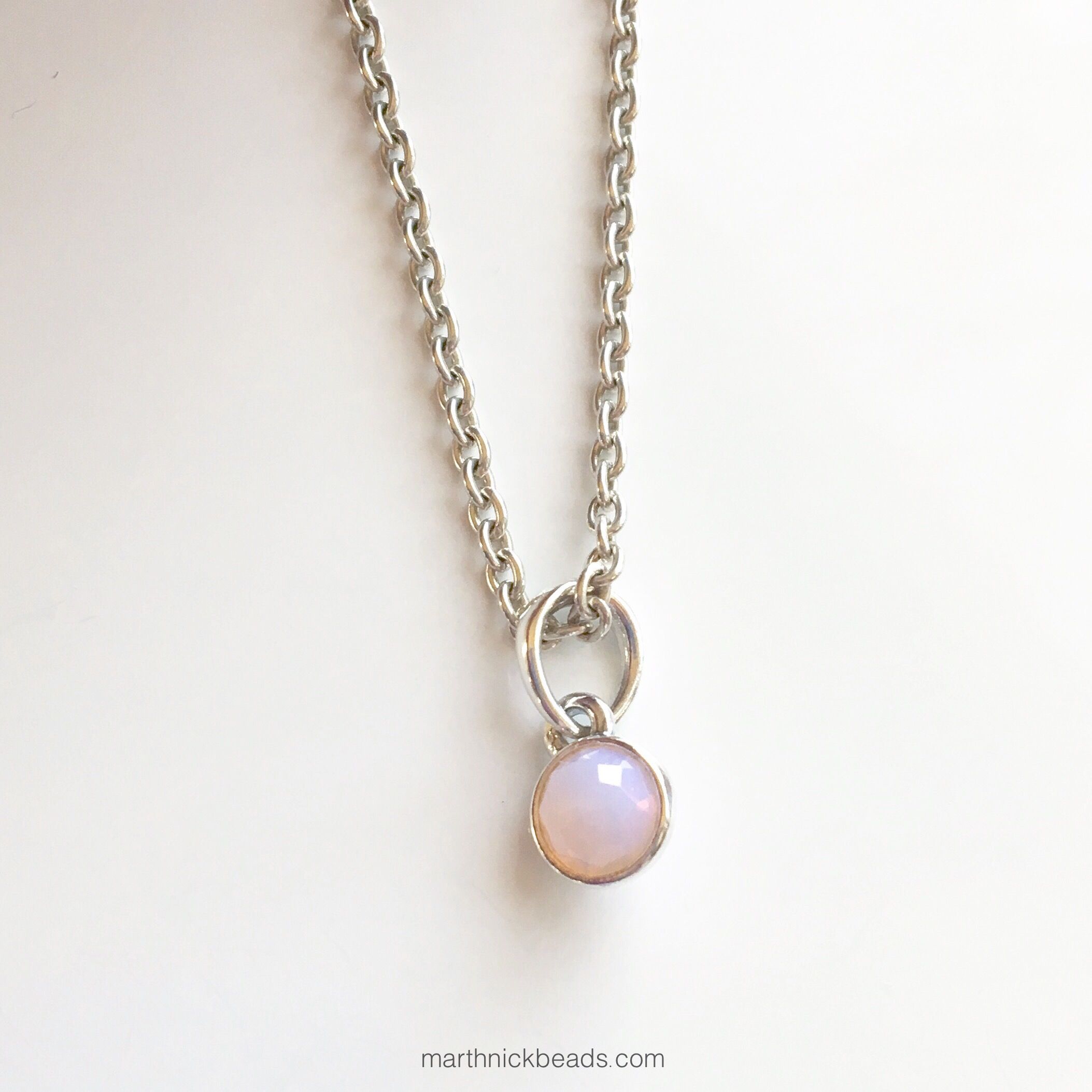 Pandora Opalescent Pink Crystal! – Marthnickbeads For Most Up To Date Opalescent Pink Crystal October Droplet Pendant Necklaces (View 5 of 25)