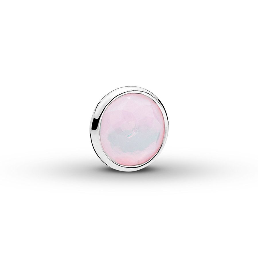 Pandora Petite Locket Charm October Droplet Sterling Silver In Most Popular Opalescent Pink Crystal October Droplet Pendant Necklaces (View 4 of 25)