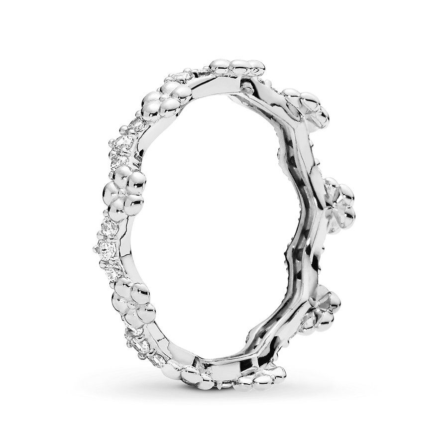 Pandora Ring Flower Crown Sterling Silver With Most Popular Black Sparkling Crown Rings (View 5 of 25)