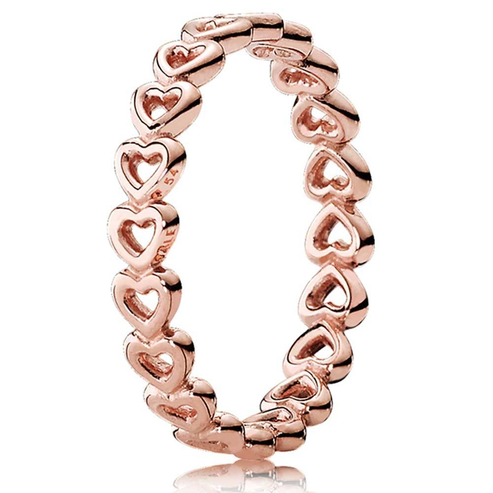 Pandora Rose Linked Love Heart Band Ring 180177 Throughout Recent Hearts & Pandora Logo Rings (View 25 of 25)