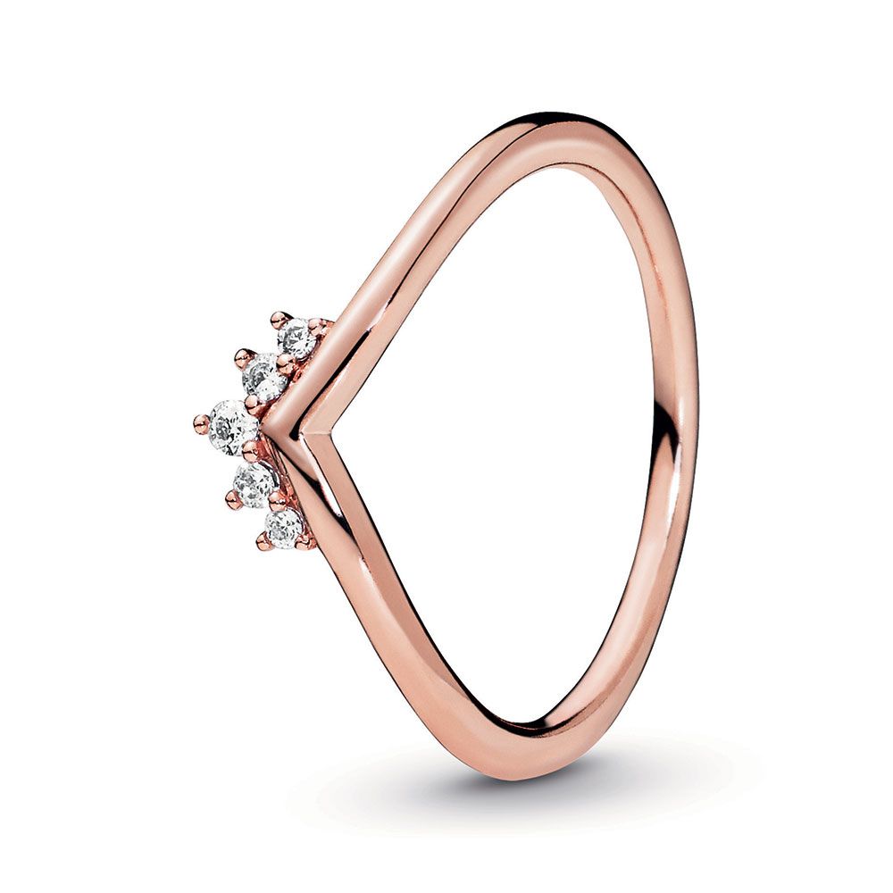 Pandora Rose™ Tiara Wishbone Cz Ring Throughout Most Current Princess Wishbone Rings (View 24 of 25)