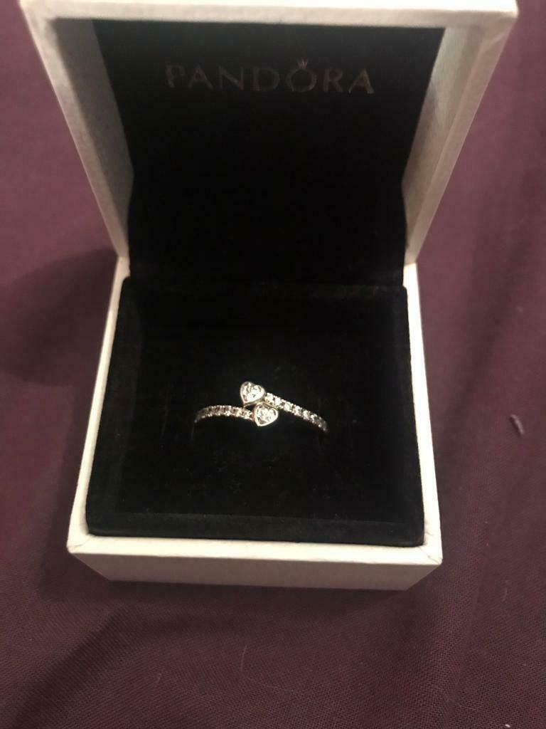 Pandora Two Sparkling Hearts Ring Size 56 | In Alfreton, Derbyshire |  Gumtree With Regard To Most Up To Date Two Sparkling Hearts Rings (View 1 of 25)
