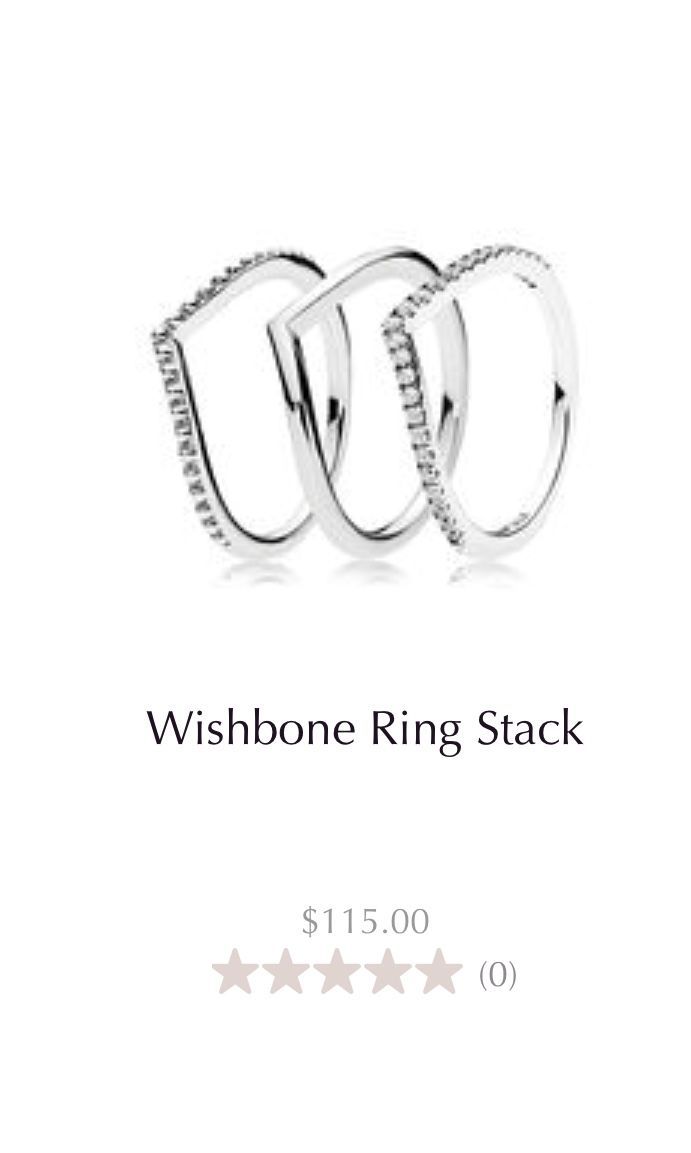 Pandora Wishbone Ring Stack | Wishlist In 2019 | Pandora Rings Throughout Most Recent Sparkling Wishbone Rings (View 24 of 25)