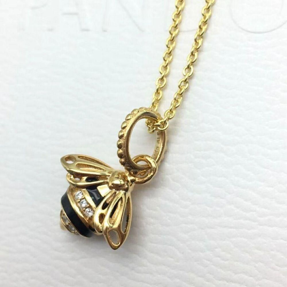 Pandora's Honey Bee Pendant Necklace 925 Sterling Silver 18k Gold Plating (View 14 of 25)
