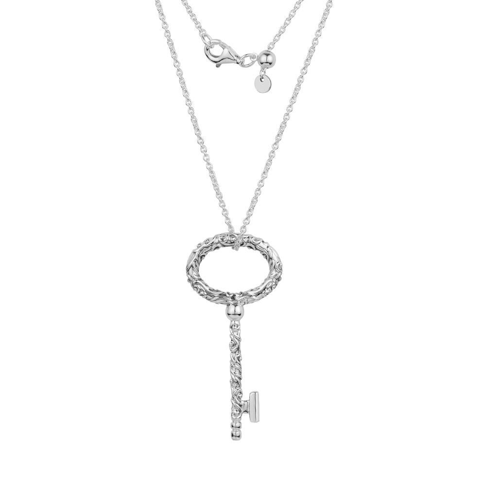 Pandulaso Regal Key Necklace Sterling Silver Necklace & Pendant Jewelry  Making Fit European Diy Charms & Beads Silver Intended For Most Current Regal Key Pendant Necklaces (View 3 of 25)