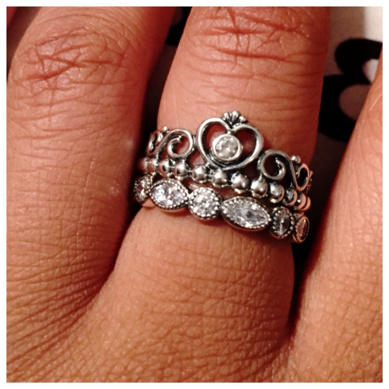 Perfect Way To Stack The Pandora Princess Ring ❤️ | Pandora In Newest Clear Sparkling Crown Rings (Photo 25 of 25)