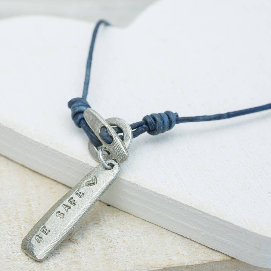 Personalised Leather Hoop And Bar Necklace Inside Current Ampersand Alphabet Locket Element Necklaces (View 23 of 25)