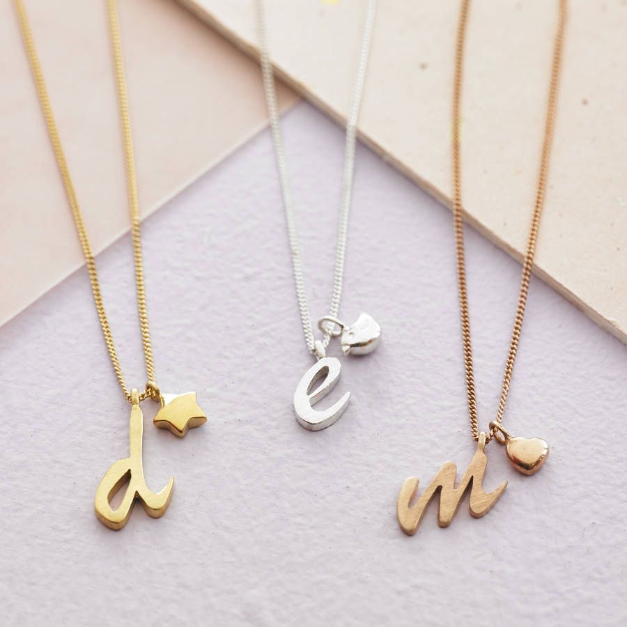 Personalised Letter Charm Necklace With Recent Letter A Alphabet Locket Element Necklaces (View 6 of 25)