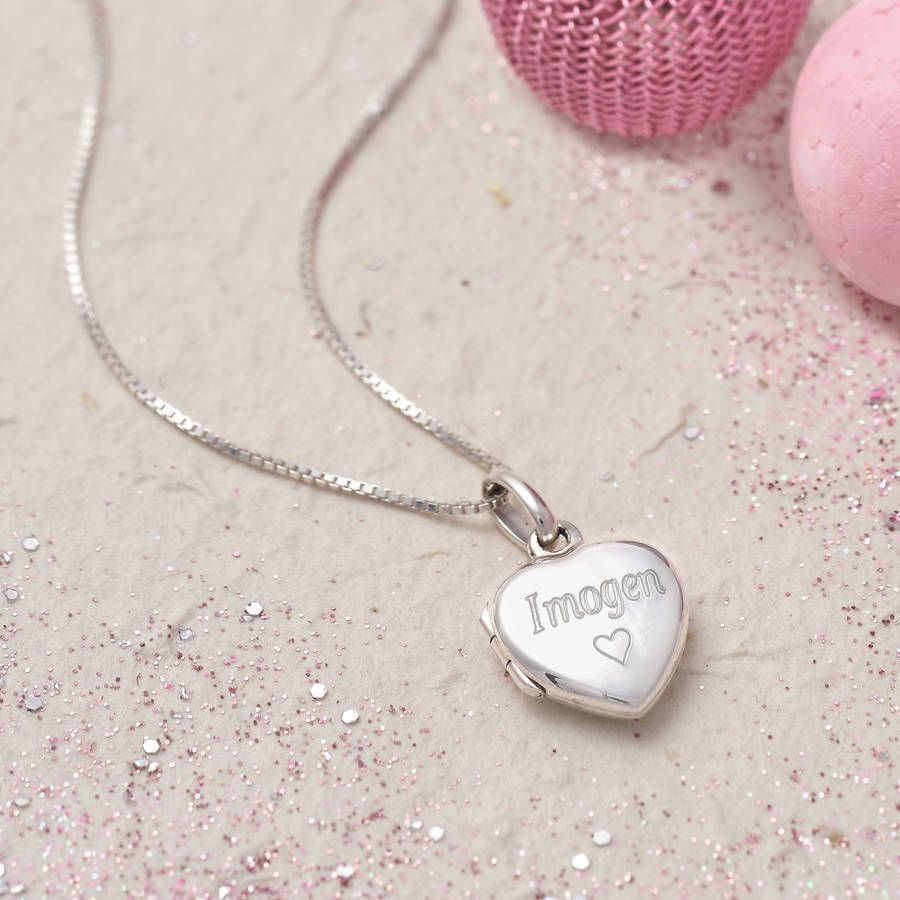 Petite Personalised Sterling Silver Girl's Locket Intended For Most Recent Love & Family Petite Locket Charms Necklaces (View 13 of 25)