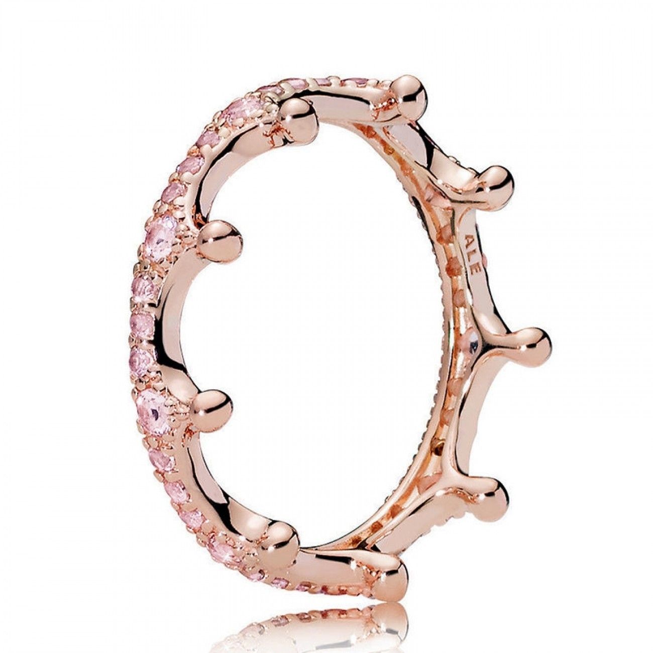 Pink Enchanted Crown Ring, Pandora Rose™ Throughout Most Current Clear Sparkling Crown Rings (View 19 of 25)